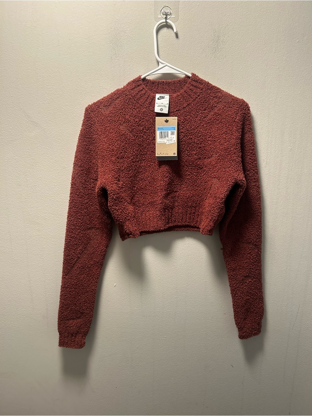 Nike Women's Cropped Crew Sweater - Rust Brown